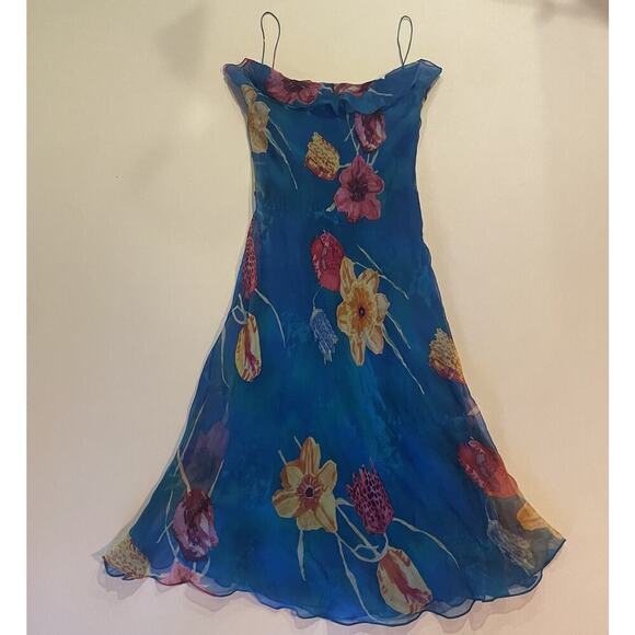 Ralph Lauren Collection Purple Label Floral 90s Silk Slip Dress Midi Sleeveless - Picture 2 of 15